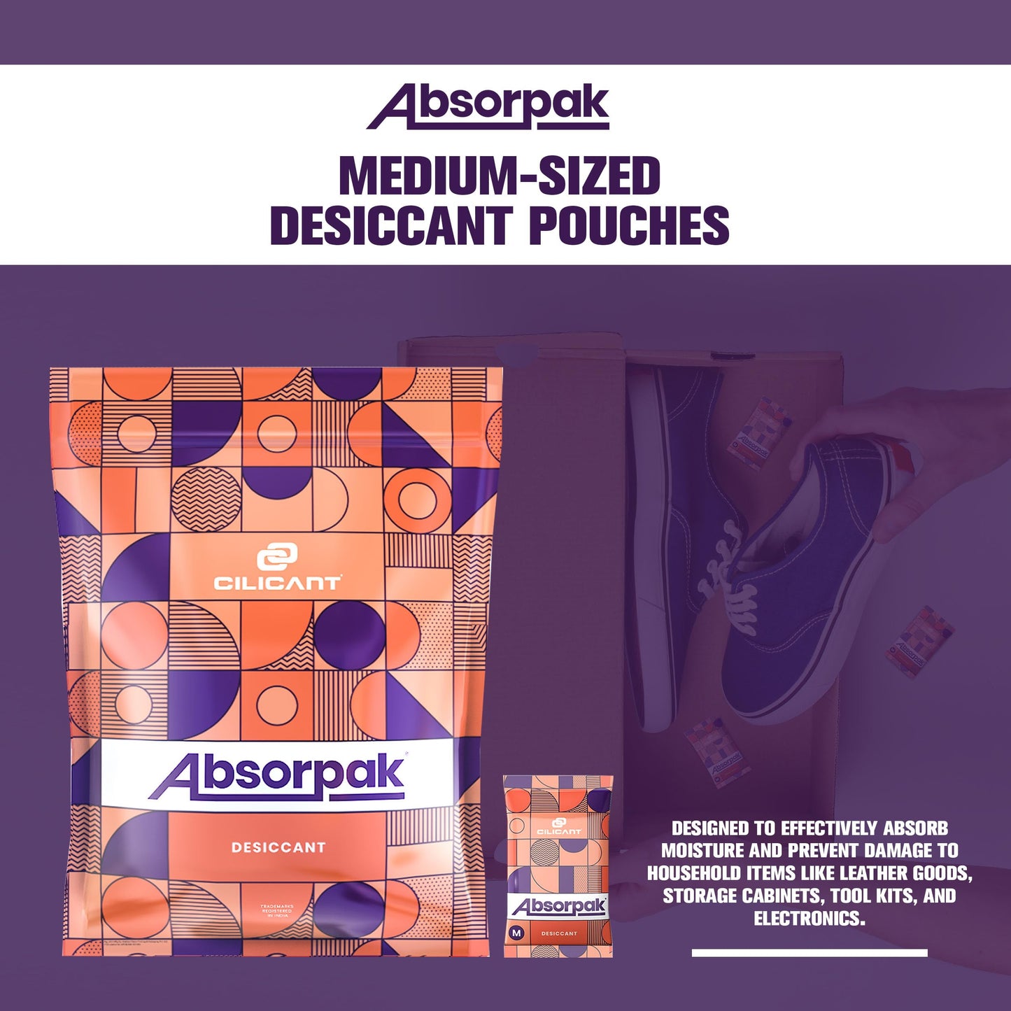 Absorpak Desiccant, White color, 5gm, 200 pack