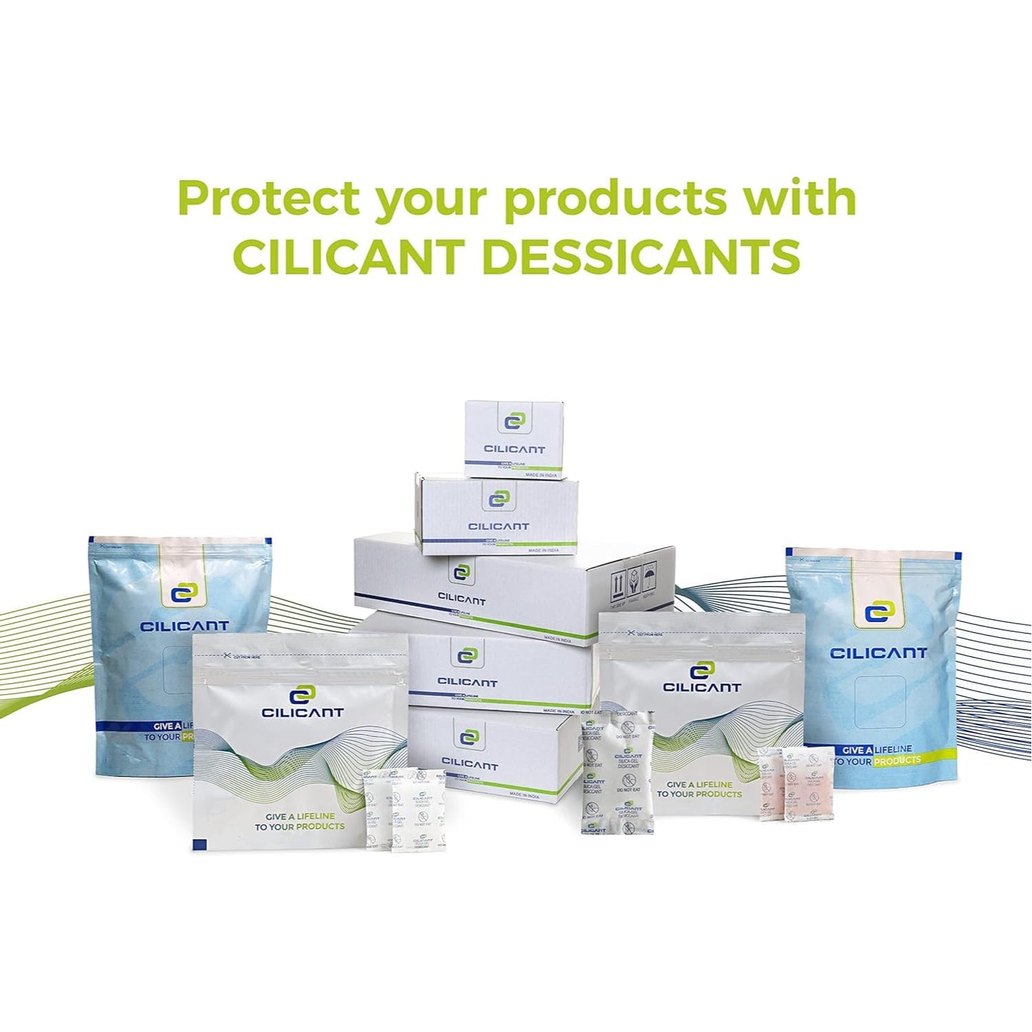 Cilicant Desiccant, White color, 25gm, 50 pack