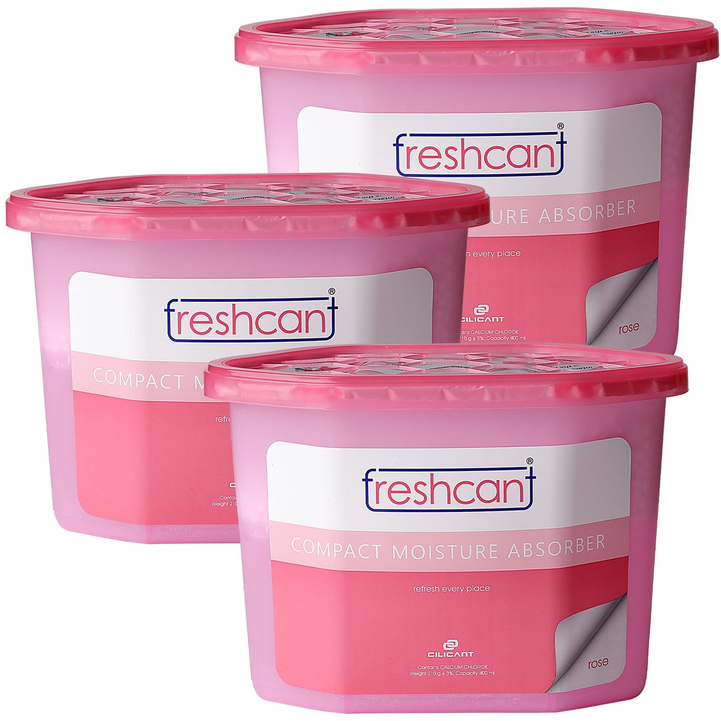 Freshcant Moisture Absorber, Rose color, 210gm, 3 pack