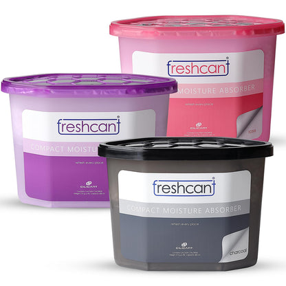 Freshcant Moisture Absorber, Combo - Lavender, Rose & Charcoal color, 210gm, 3 pack