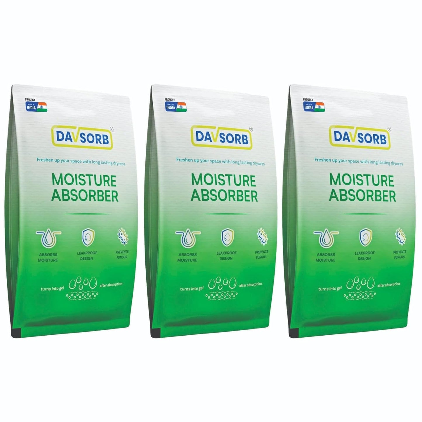 DAVSORB Moisture Absorber | Combo of 5gm x 40 Packets + 50gm x 5 Packets + 100gm x 3 Packets