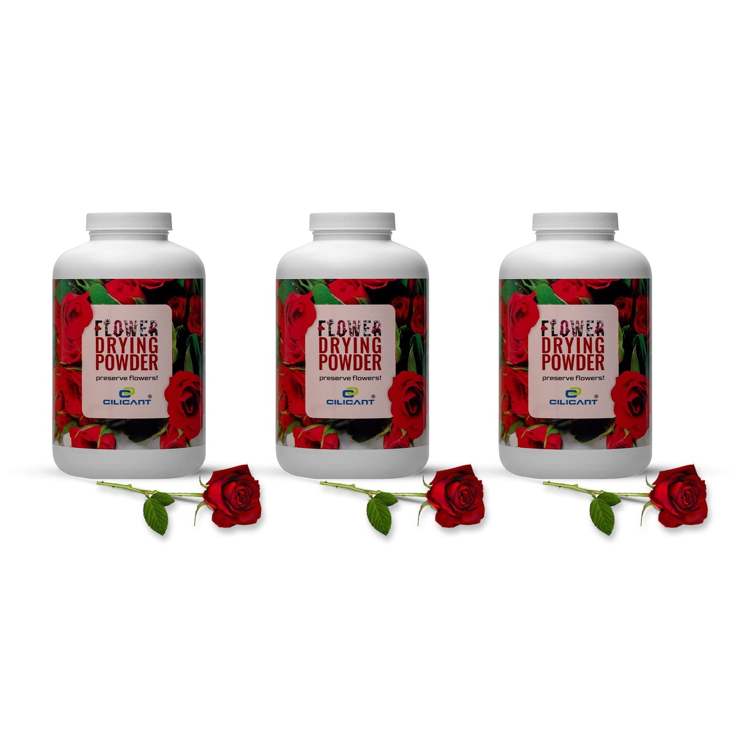 Cilicant Flower Drying Powder (FDP), White color, 950ml, 3 pack