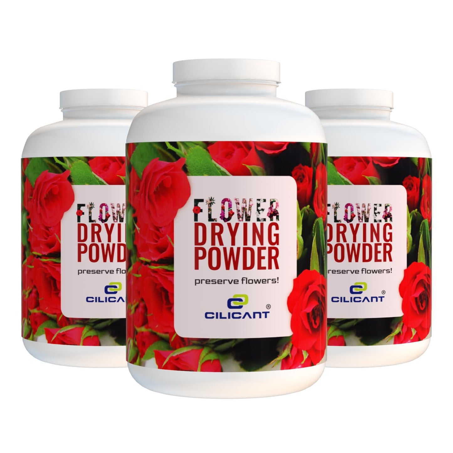Cilicant Flower Drying Powder (FDP), White color, 950ml, 3 pack