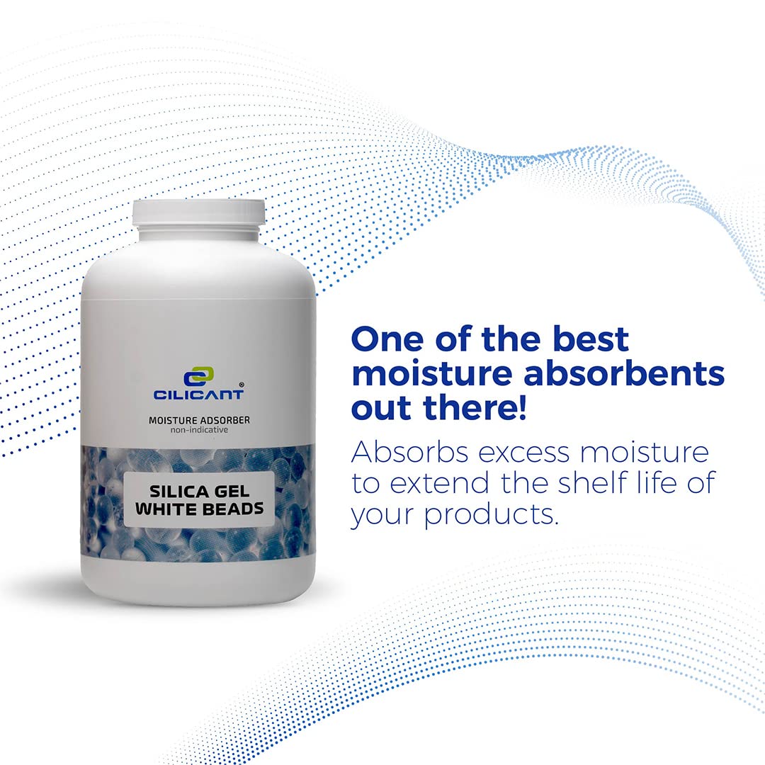 Cilicant SG Desiccant Beads, White color, 950ml, 1 pack