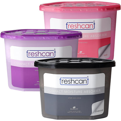 Freshcant Moisture Absorber, Combo - Lavender, Rose & Charcoal color, 210gm, 3 pack