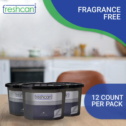 Freshcant Moisture Absorber, Charcoal color, 210gm, 12 pack