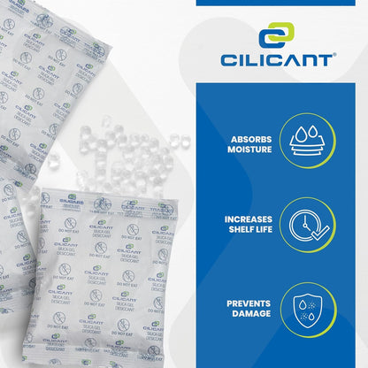 Cilicant Desiccant, White color, 25gm, 50 pack