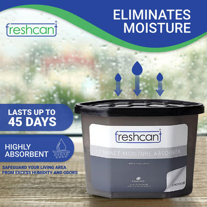 Freshcant Moisture Absorber, Charcoal color, 210gm, 24 pack