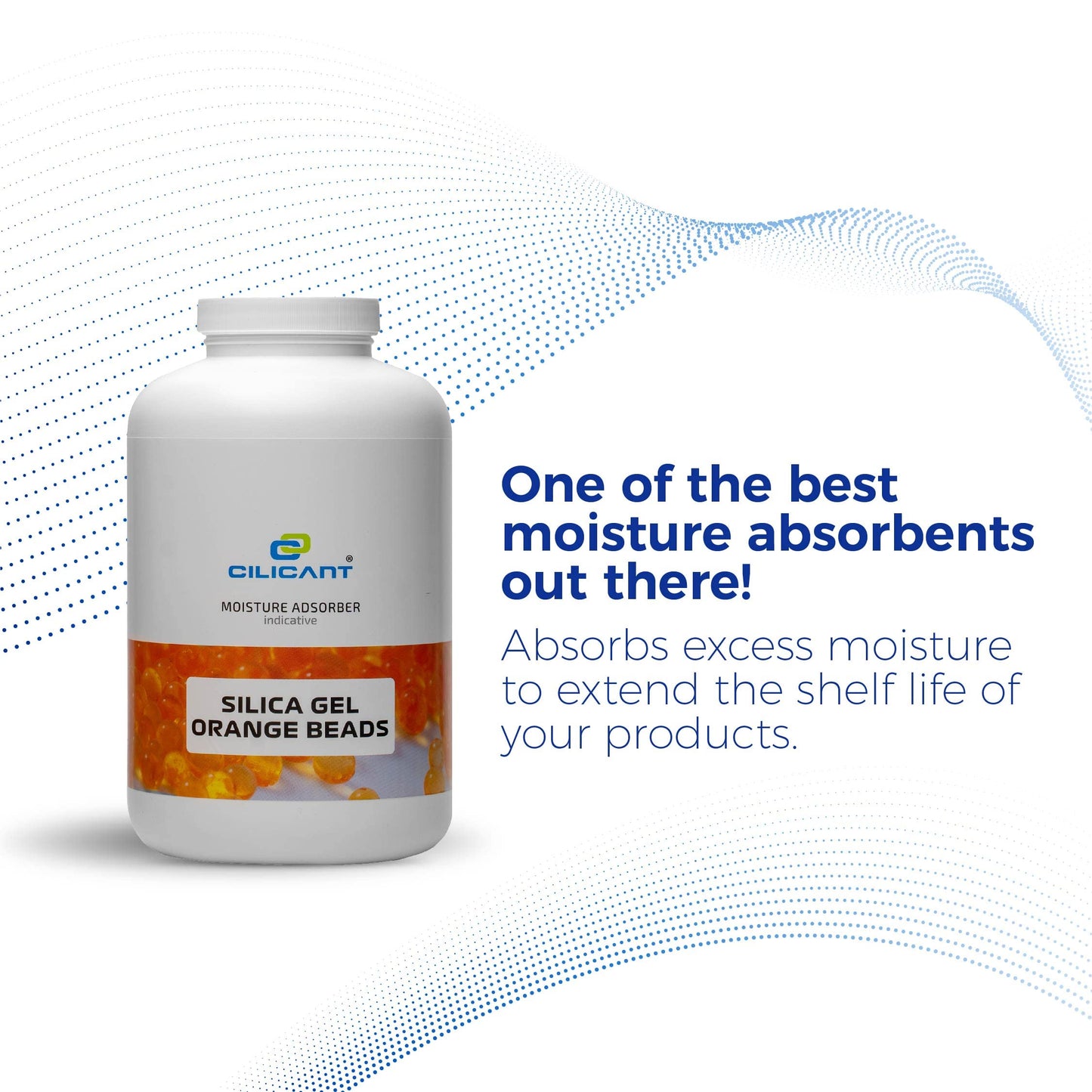 Cilicant SG Desiccant Beads, Orange color, 950ml, 1 pack