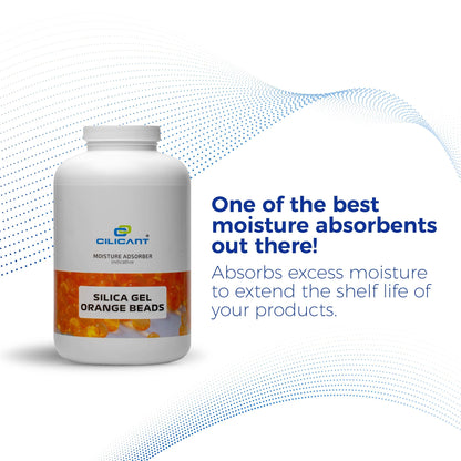 Cilicant SG Desiccant Beads, Orange color, 950ml, 1 pack