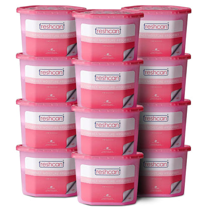 Freshcant Moisture Absorber, Rose color, 210gm, 12 pack